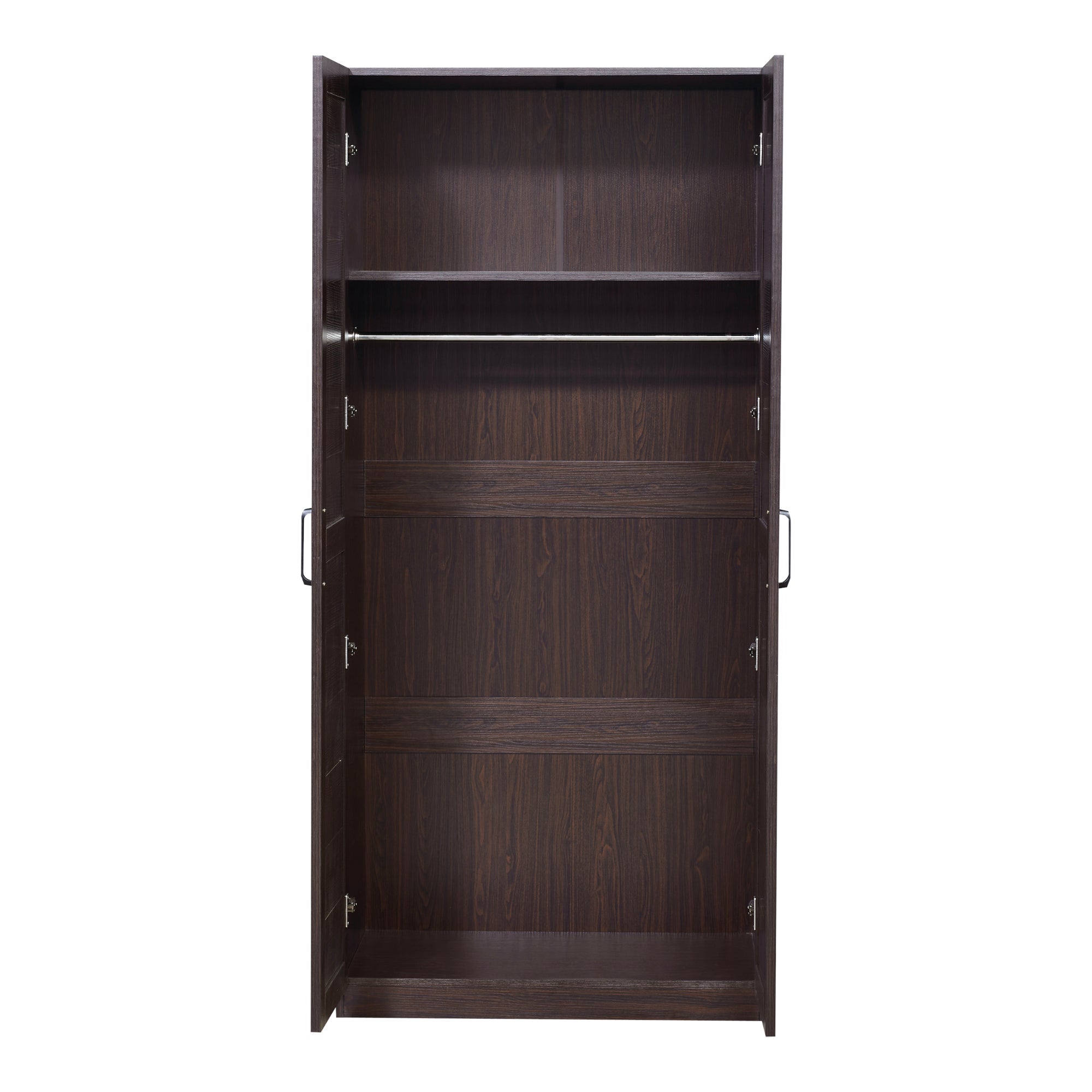 Armoire de chambre Finning 1 étagère MDF 176 x 80 x 52 cm effet noyer foncé [en.casa] - 6