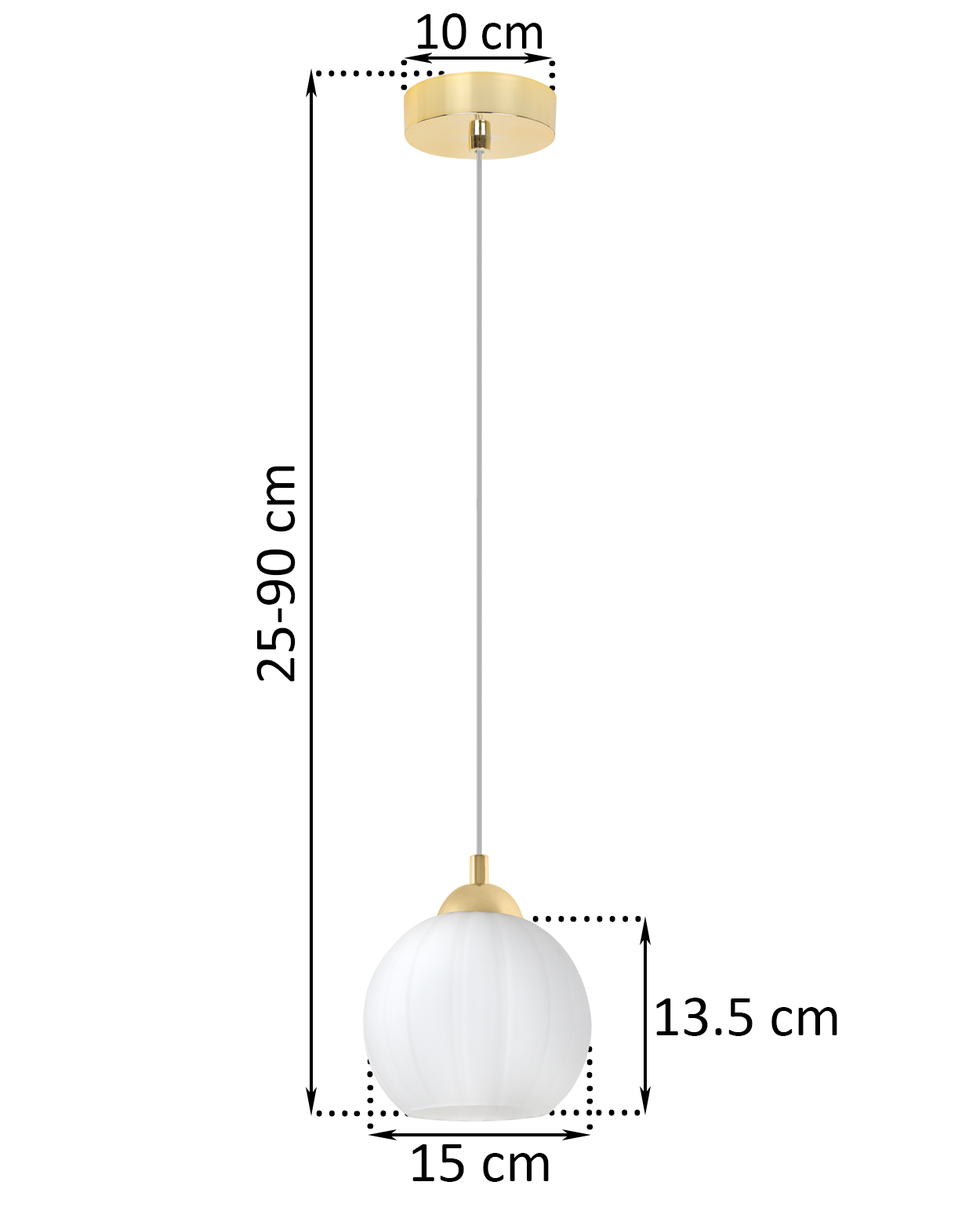 Lampa sufitowa wisząca Costa loft 1xE27 klosz kula biały/złoty Light Home LH - 5