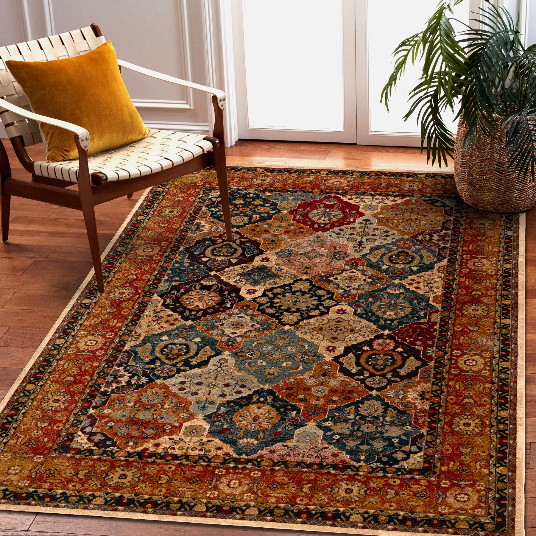 Tappeto di lana POLONIA Azer cornice, orientale, rossa 200x300 cm - 4