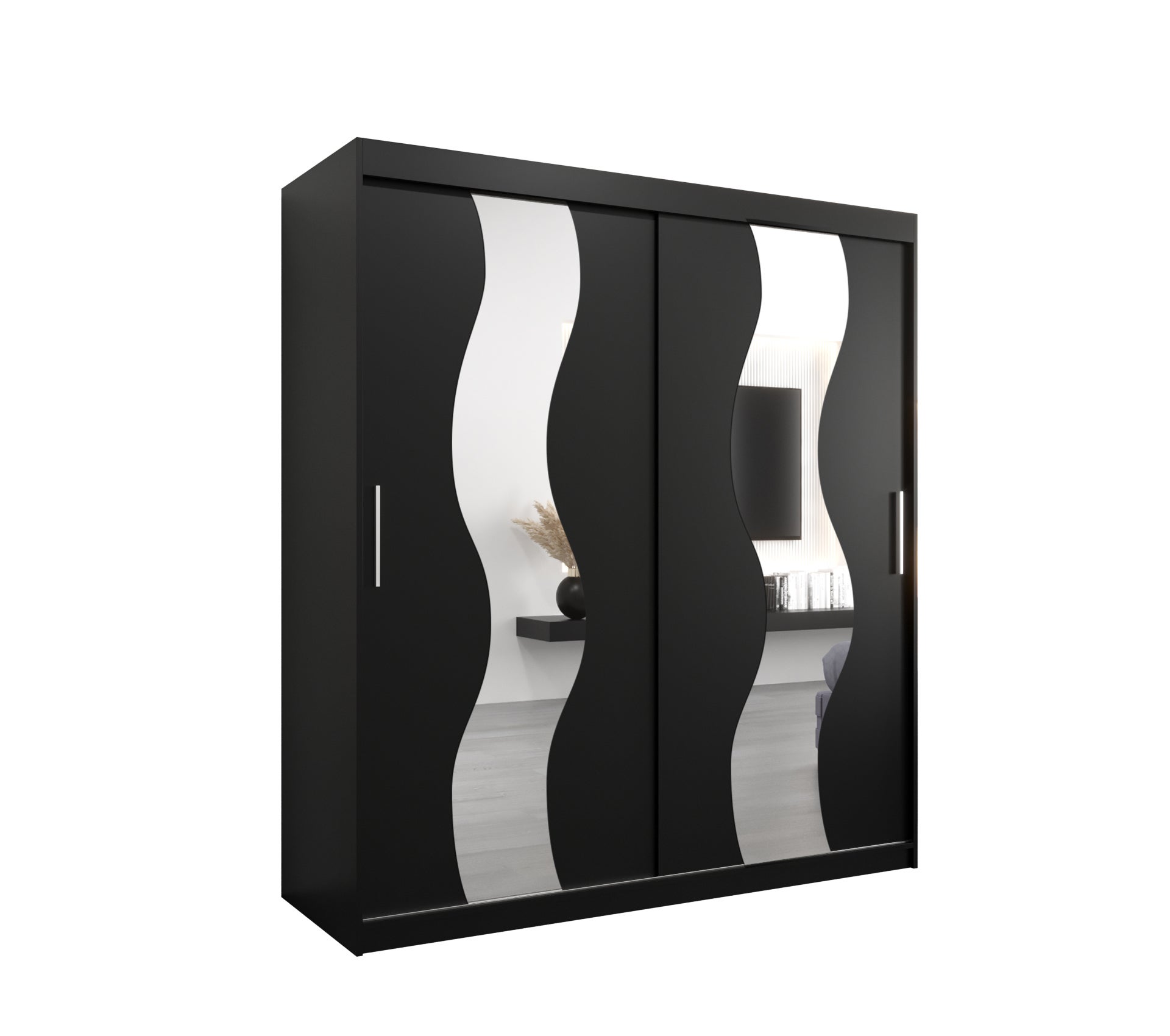 Szafa przesuwna garderoba SEWILLA 180 x 62 x 200 cm Czarny - Abiks Meble
