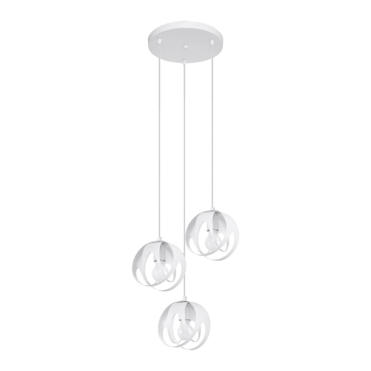Lampa wisząca Tulos biała 3xE27x15W wym: 117 x 30 x 30 cm metal Sollux Lighting