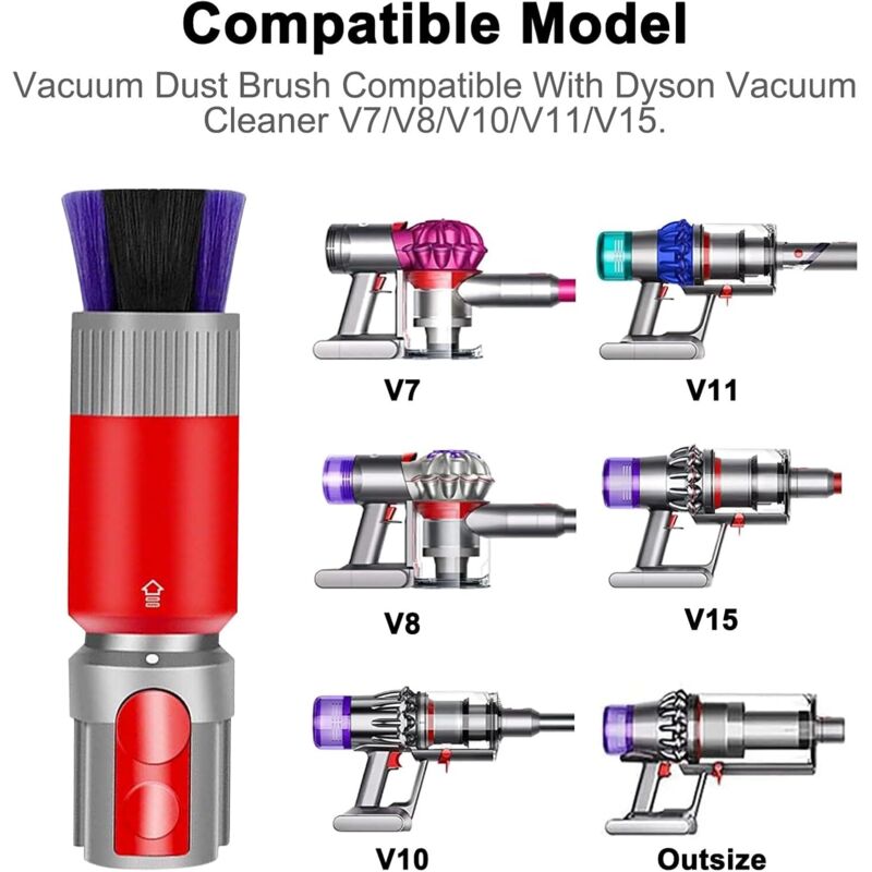 Brosse à poussière sans Rayures pour Dyson Outsize, V7, V8, V10, V11, V15 Aspirateur, Accessoires d'aspirateur pour Dyson - 4