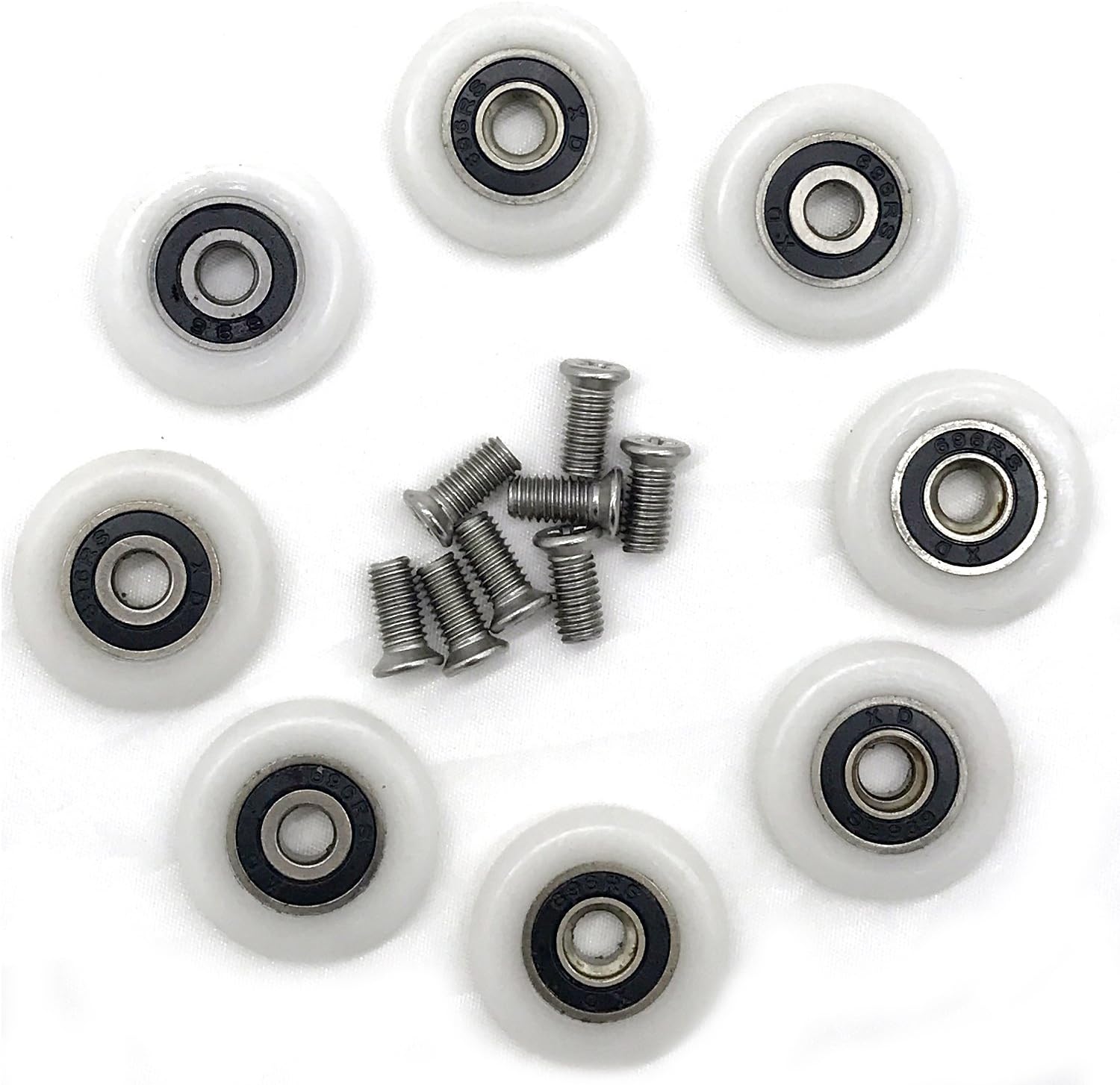 8 rolek do drzwi prysznicowych (23 mm średnicy)