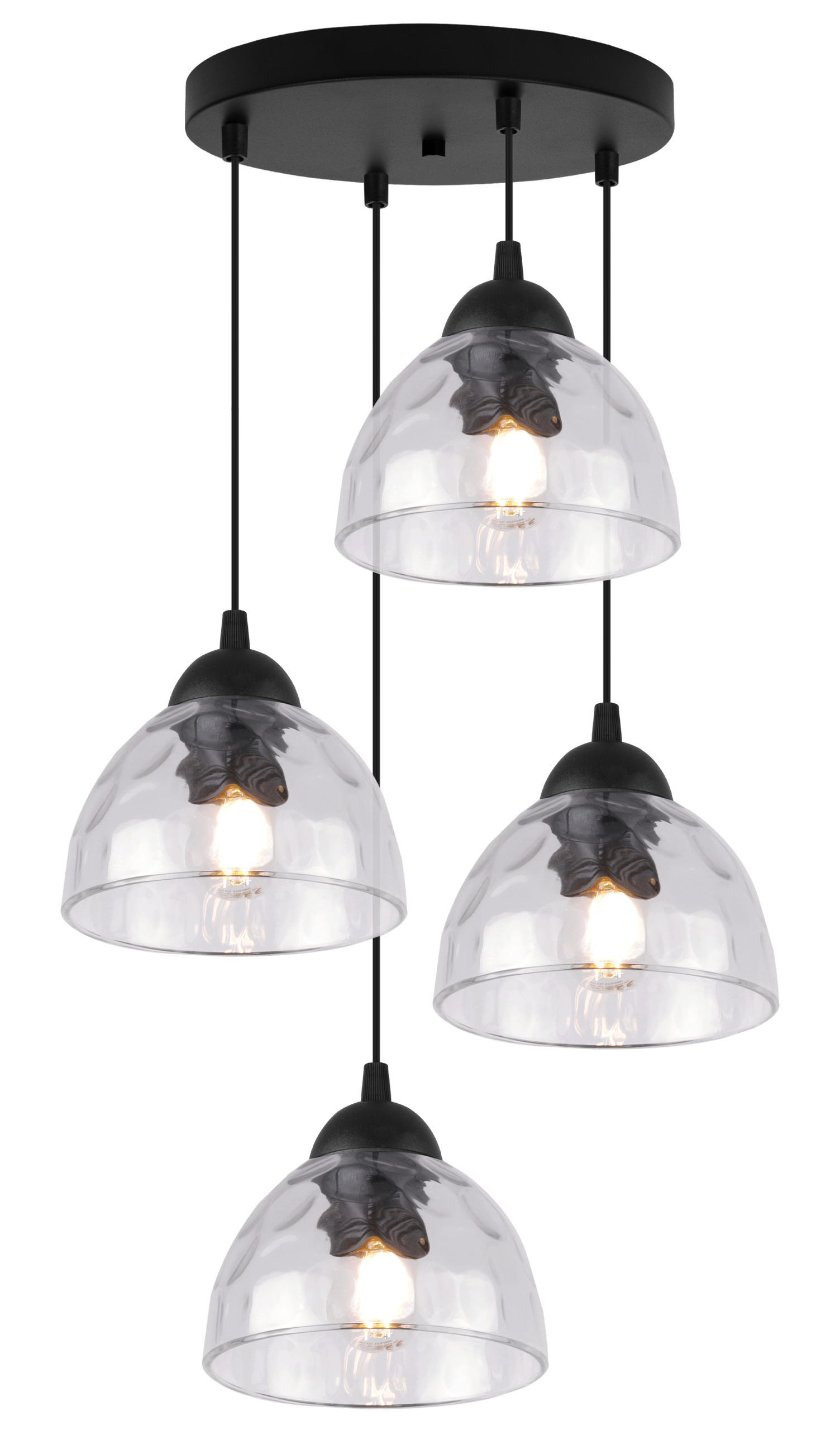Lampa sufitowa wisząca Venice classic 4xE27 klosz półokrągły transparentny Light Home LH
