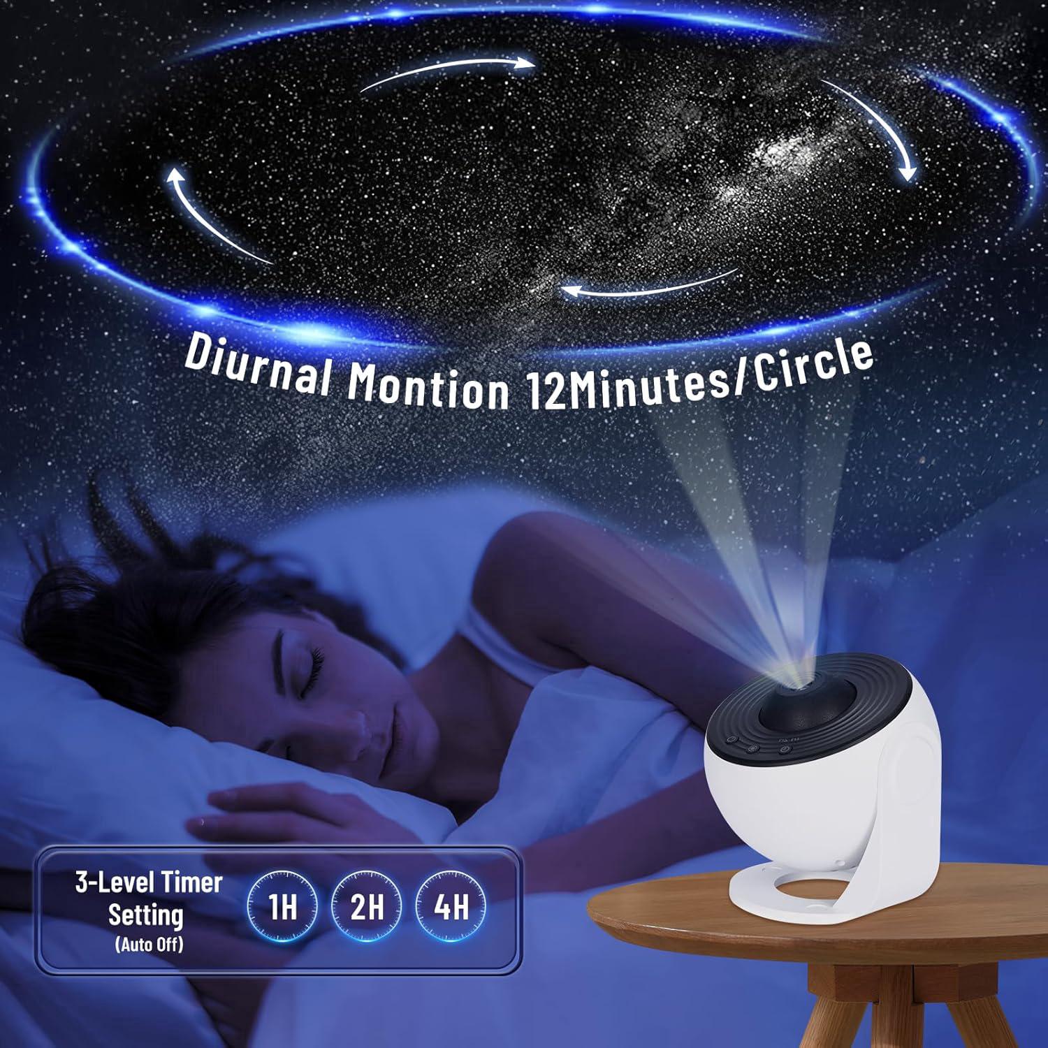 Projecteur Etoile Plafond 13 en 1 Projecteur Planetarium rotatif 360° veilleuse projecteur ciel étoile avec système solaire lune nébuleuse projecteur - 4