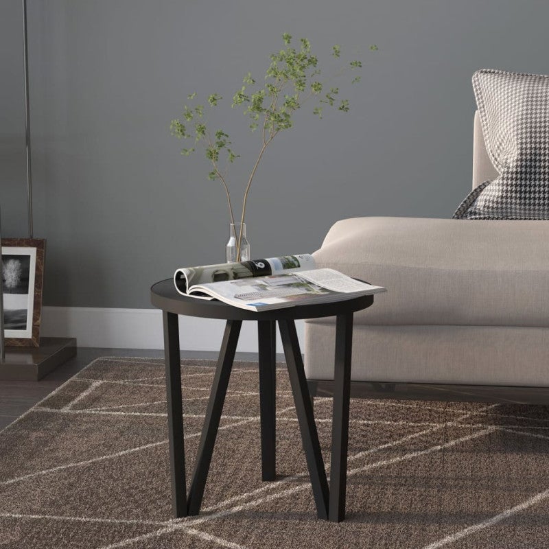 Stolik herbaciany, czarny, Ø35 cm, MDF vidaXL