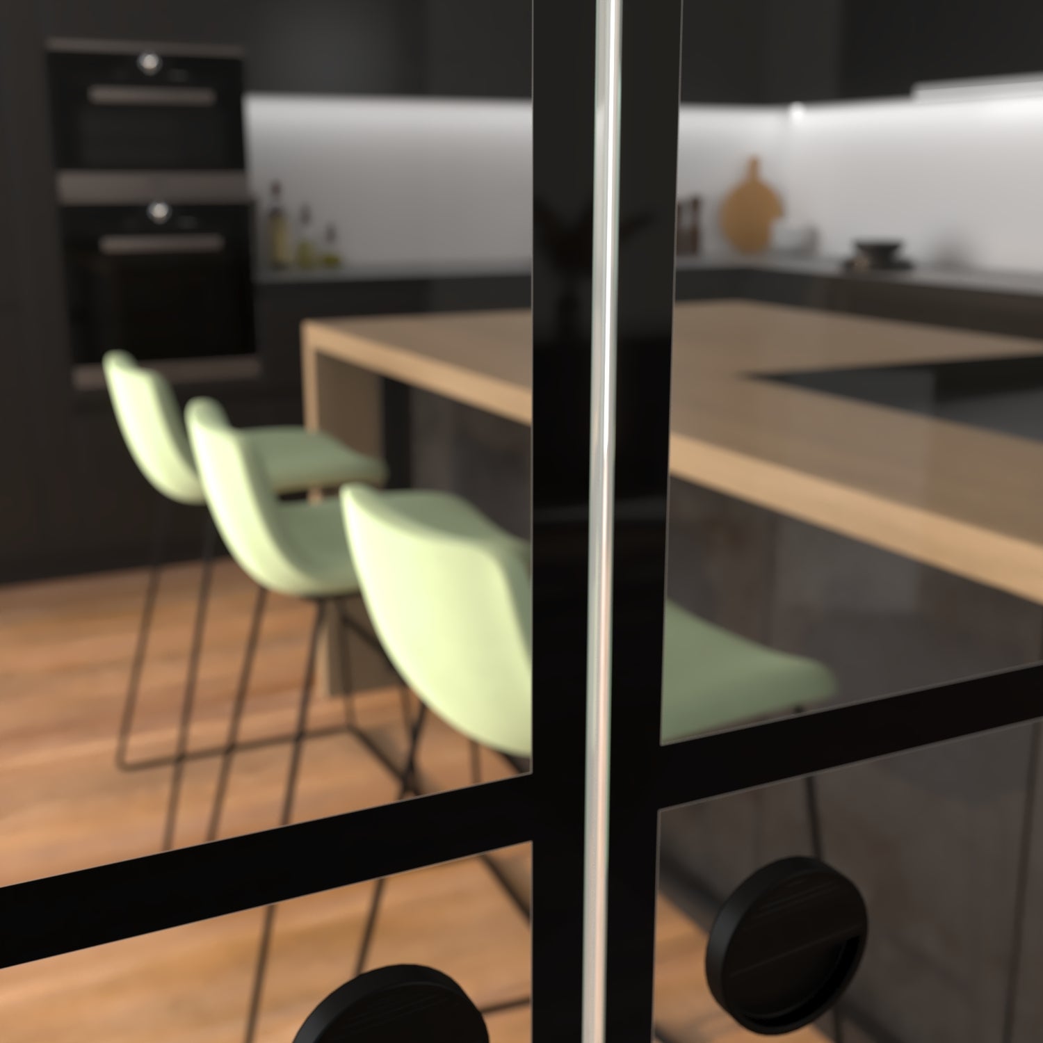 KIT connecteur pour double porte avec rail noir apparent - AURYS NORMANDIE - 6
