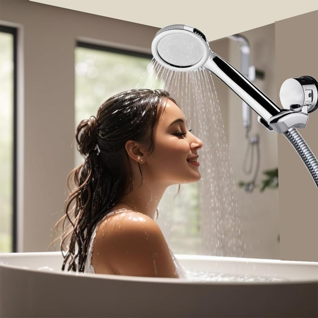 Support de Pommeau de Douche Ventouse Sans Perçage, Support Pommeau de Douche Adhesif, Support de Douchette, Support de Douche Mural - 5