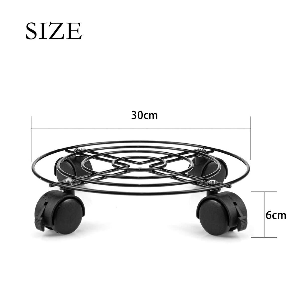 Deux chariots métalliques à roulettes, de 30 cm de long, pour supports de plantes d'intérieur et étagères à pots de fleurs. - 2