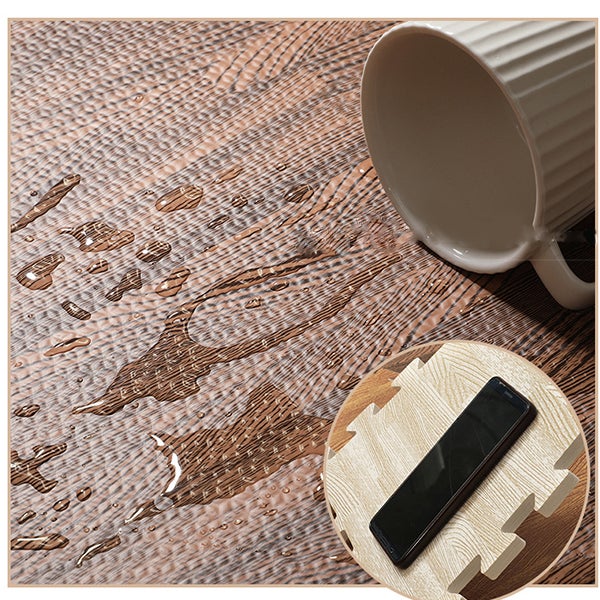 Tappetino in schiuma con venature del legno 10 pezzi, piastrelle in schiuma EVA - Grana del legno grigio - 30 * 30 * 1 cm - 4