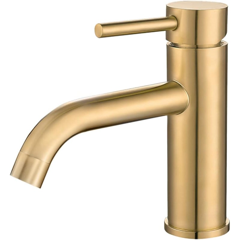 Bateria łazienkowa | Bateria zlewozmywakowa, bateria ciepłej i zimnej wody, wodoszczelna, łatwa w montażu | Mosiądz, stal nierdzewna, okrągła