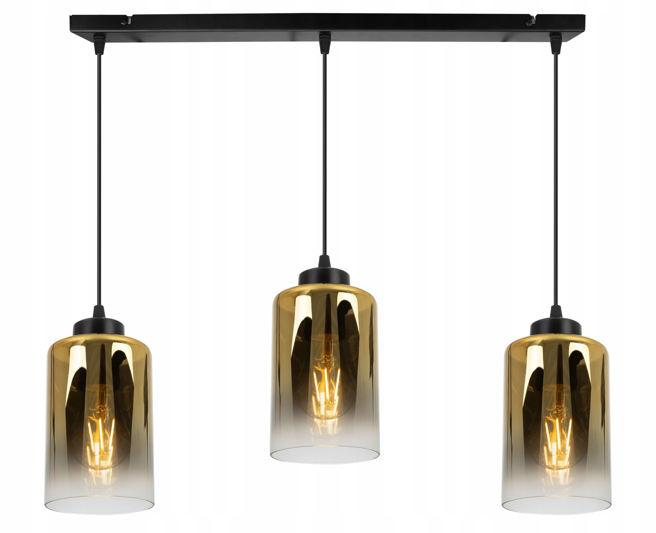Lampa sufitowa wisząca boho 3xE27 klosz walc czarny/złoty Light Home LH