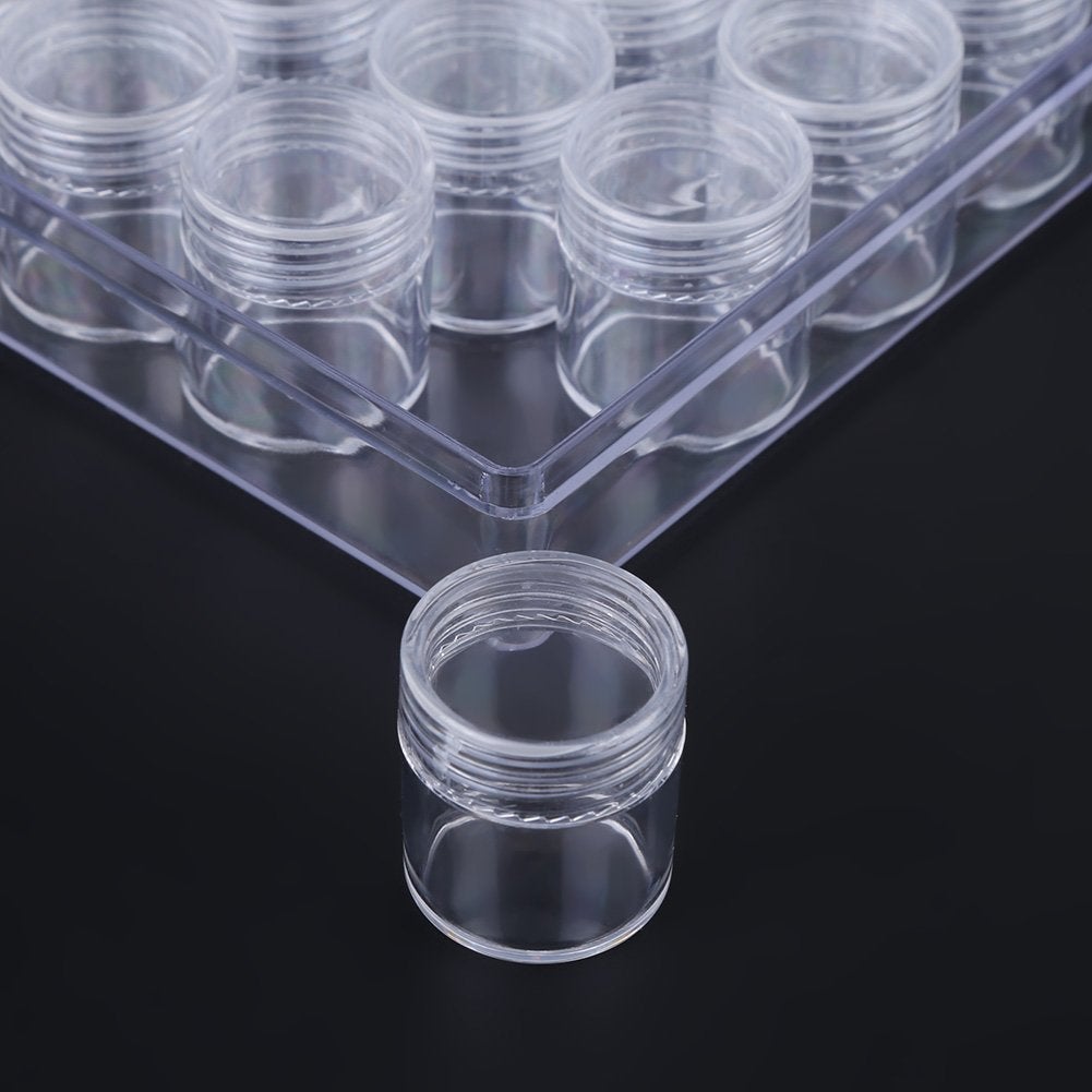 Petit Container Rond Lote de 30 petits pots ronds en plastique transparent pour ranger ...