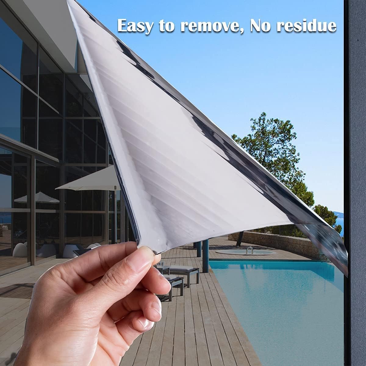 Folia okienna zapewniająca prywatność, folia okienna z lustrem weneckim, odpowiednia do biura, domu, okien 40×100 cm - 7