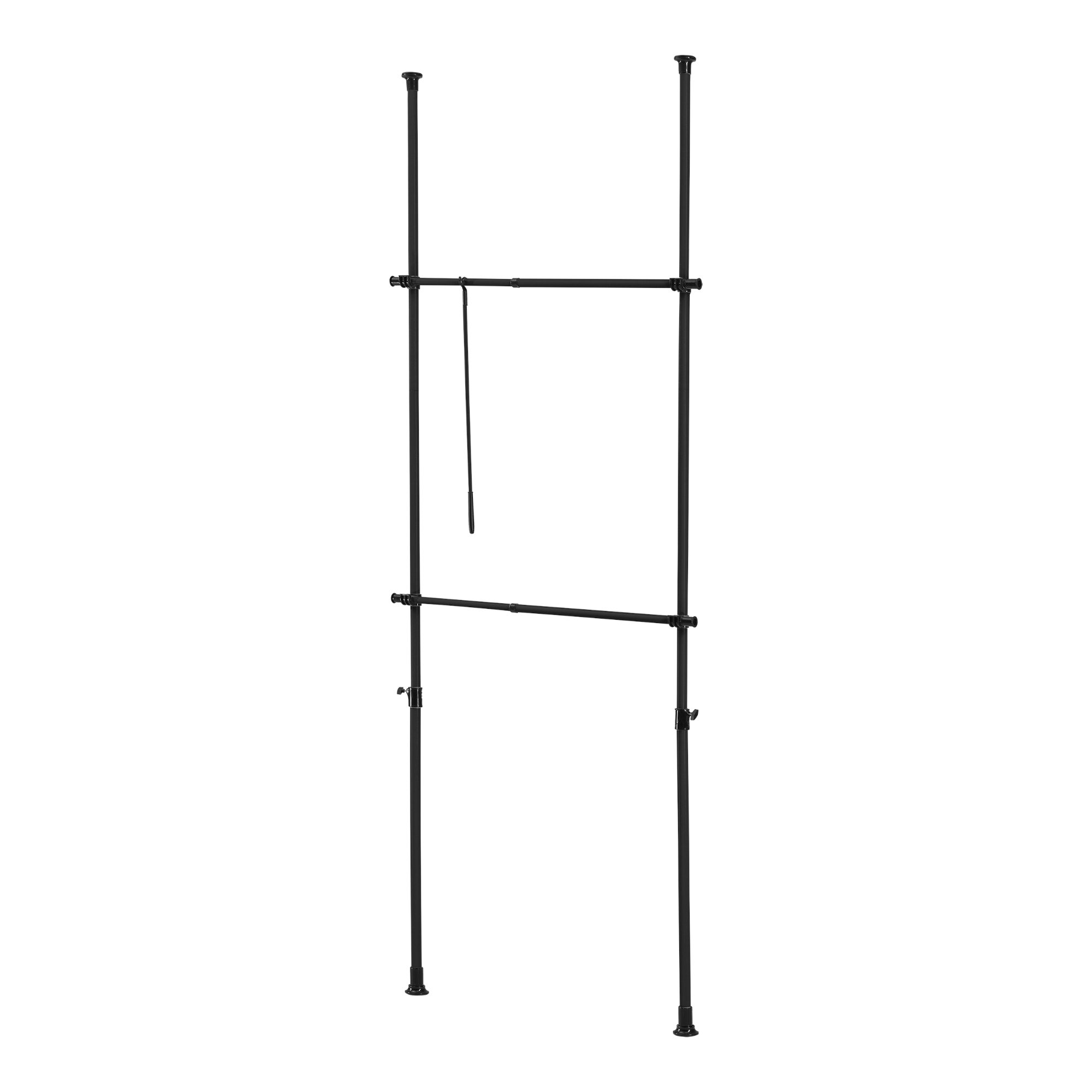 Penderie télescopique Kemi acier laqué 75 -115 cm noir [en.casa] - 2