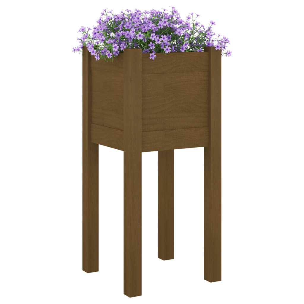 Maison Exclusive - Fioriera Giardino Marrone Ambra 31x31x70 cm Legno Massello Pino - 3