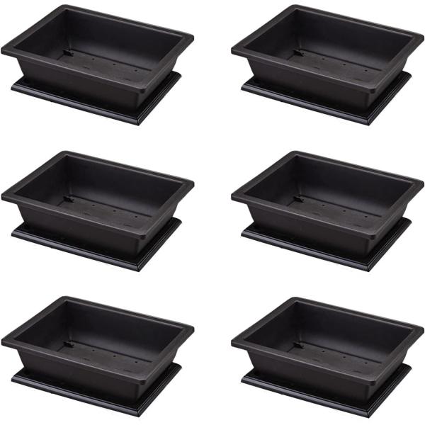 Set di 6 Vasi per Piante in Plastica con Pallet Vaso Bonsai Grande