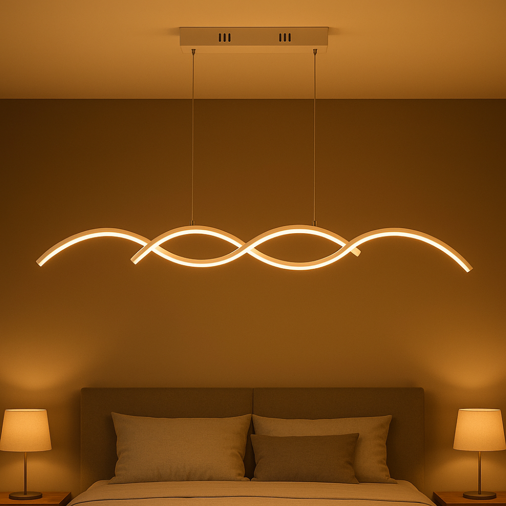 Lampadario Da interno LED Cucina soggiorno camera da letto Moderno Sospeso Stanzetta Studio 25W switch cambia colore 3000K-4000K-6500K Bianco - 4