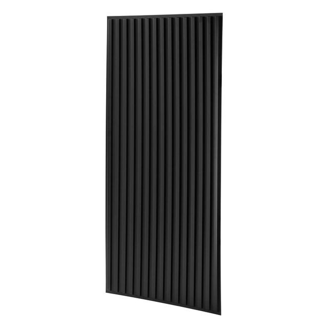 Dalles SucceBuy de plafond en PVC 605x1215 mm, lot de 12, panneaux 3D a relief lineaire noirs, adaptes aux faux plafonds