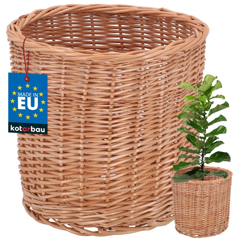 Osłonka wiklinowa naturalna doniczka pleciona fi28 koszyk na kwiaty rośliny - KOTARBAU