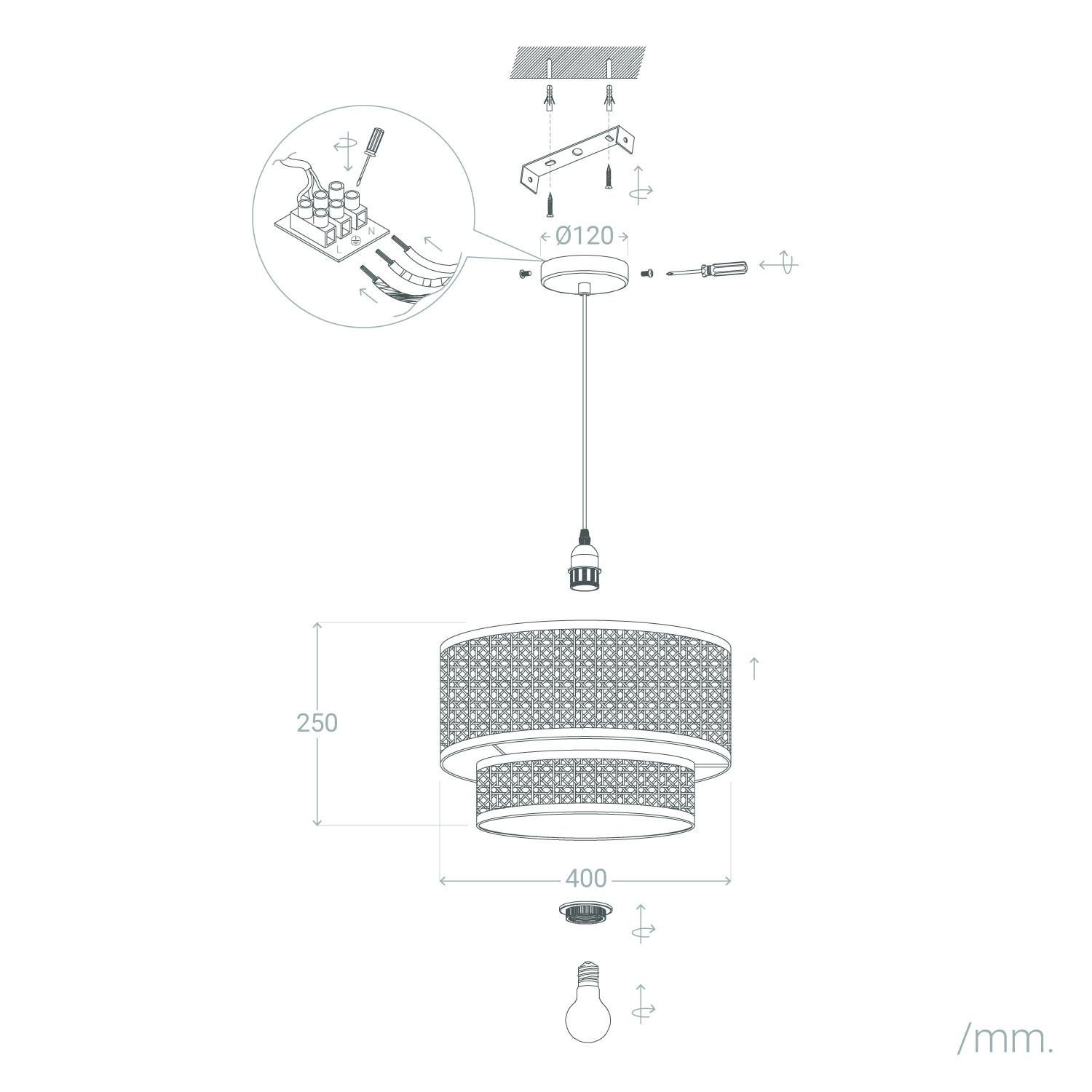 Suspension Rotin Huela Doppio Naturel - 5