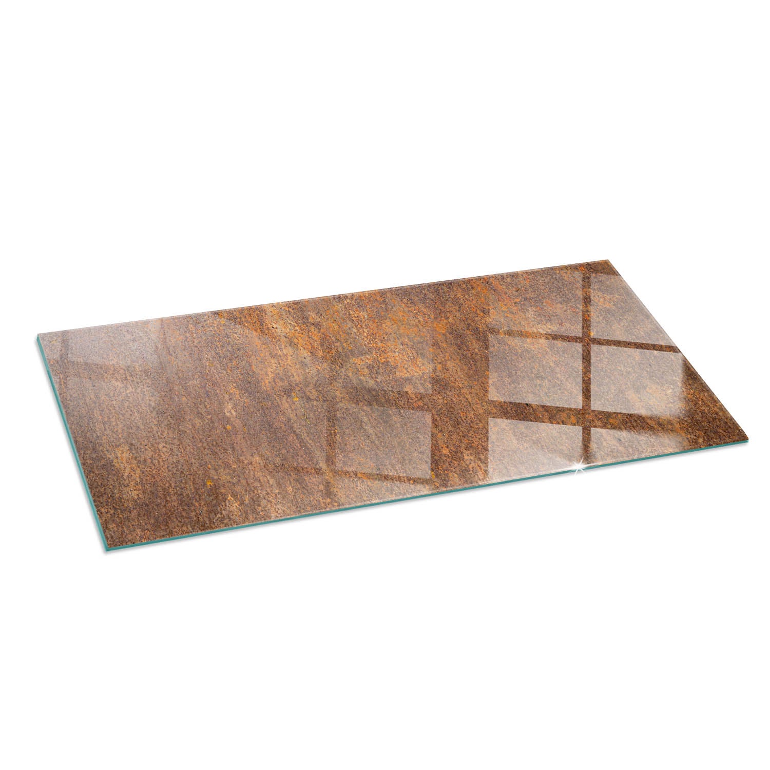 Szkło hartowane na podłogę pod kominek - 125x50 cm - Tekstura rdzy na metalu - TULUP