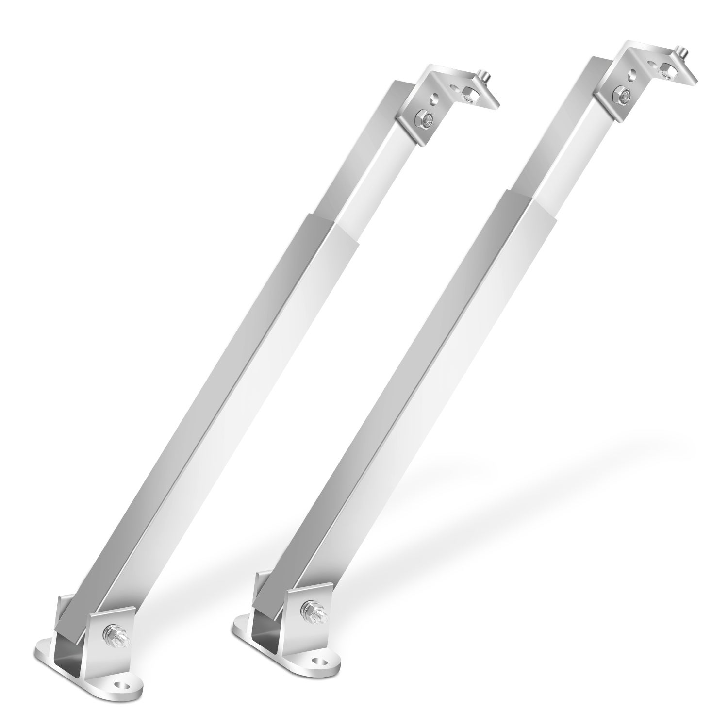 2 Supporti Regolabili Per Pannelli Solari Da Balcone - Ganci In Acciaio Inox Per Centrali Elettriche - Foto 2