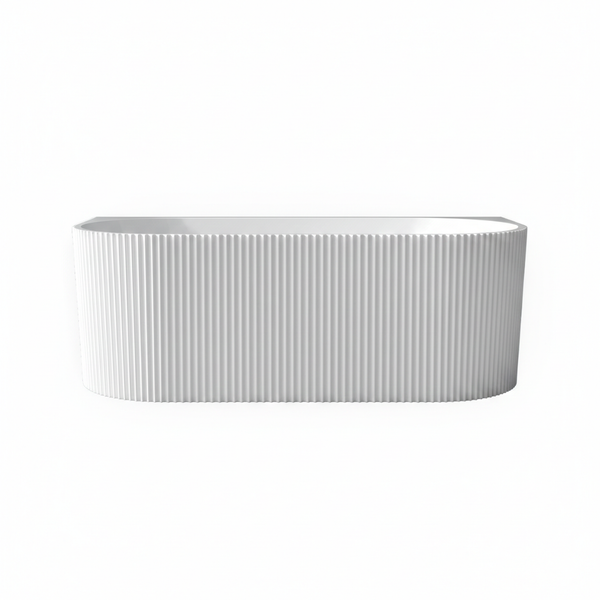 Baignoire îlot – 170 x 75 cm – Blanc brillant rainuré – BELLA - 2