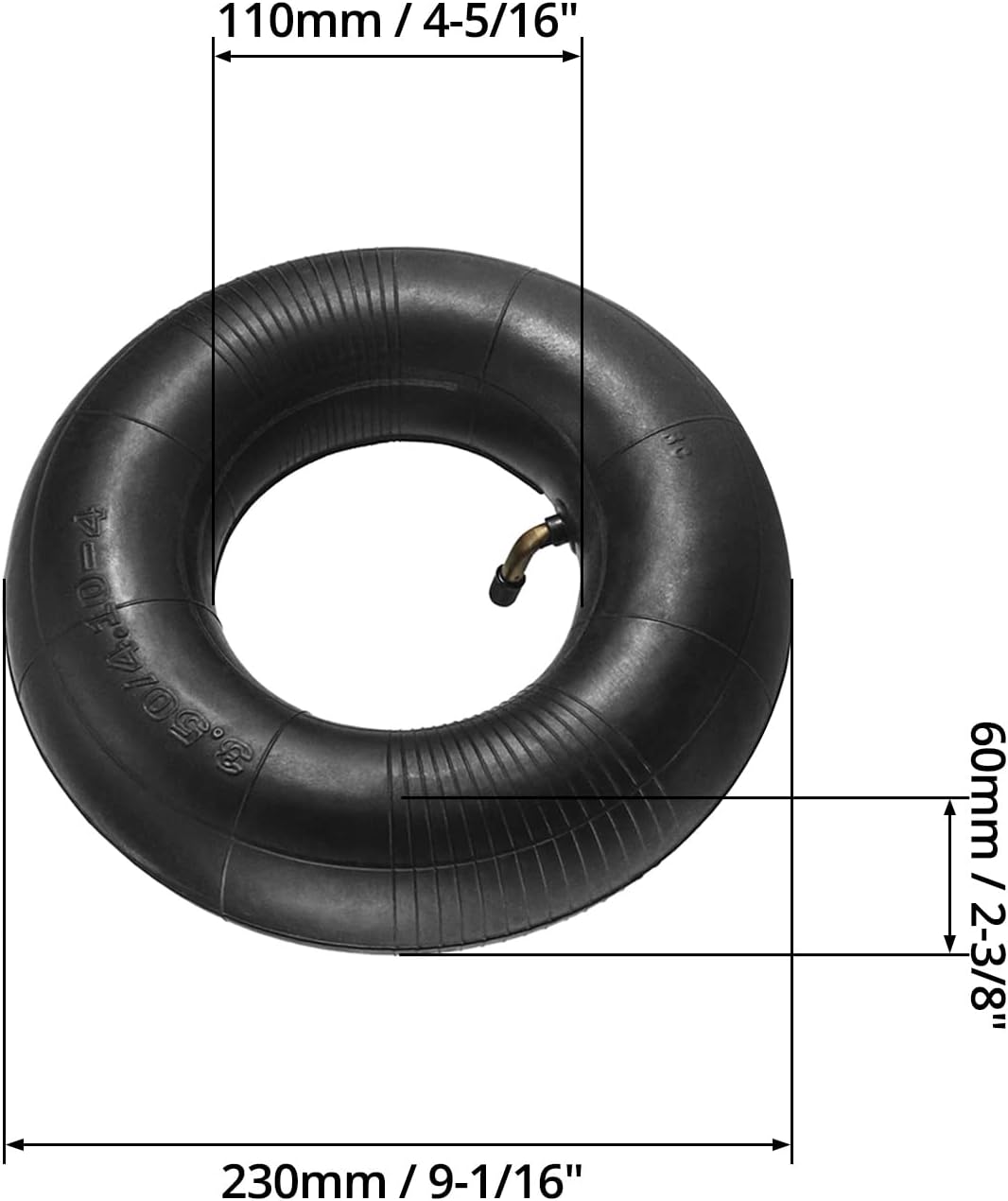 2 pièces 4.10/3.50-4 Chambre à air Pneu, chambres à air de rechange, valve pliée, pour tondeuses à gazon, camions à main - 5