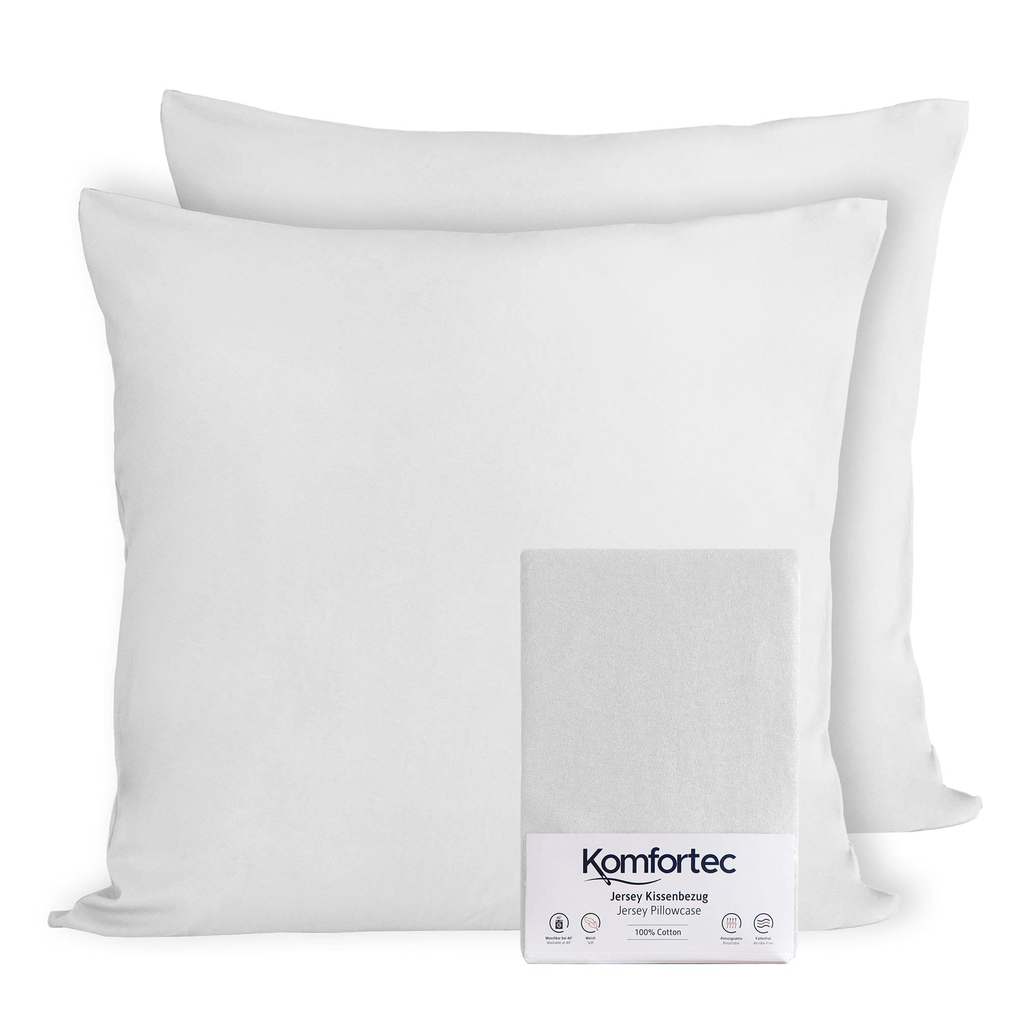 Alpes Blanc Set Di 2 Sottofedere Per Cuscino In Puro Cotone, 60x60 Cm, Morbide E Protettive