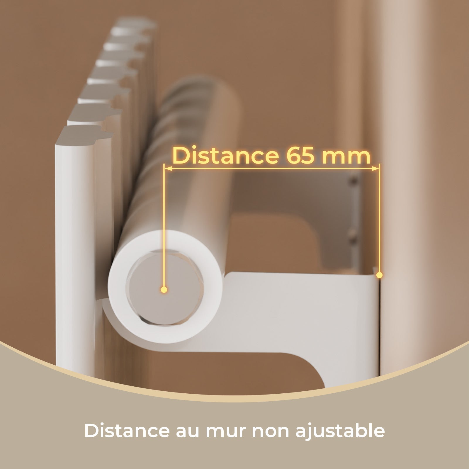 Fixations pour radiateur, blanc 48 × 88 mm pour radiateur plat, 2 pièces - 4