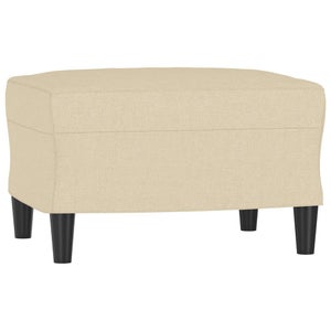 Pouf/poggiapiedi Relaxdays In Tessuto Bouclé Bianco, Gambe In Legno Naturale, H 40x30 Cm, Imbottito, Capacità 80 Kg, Per Salotto E Camera