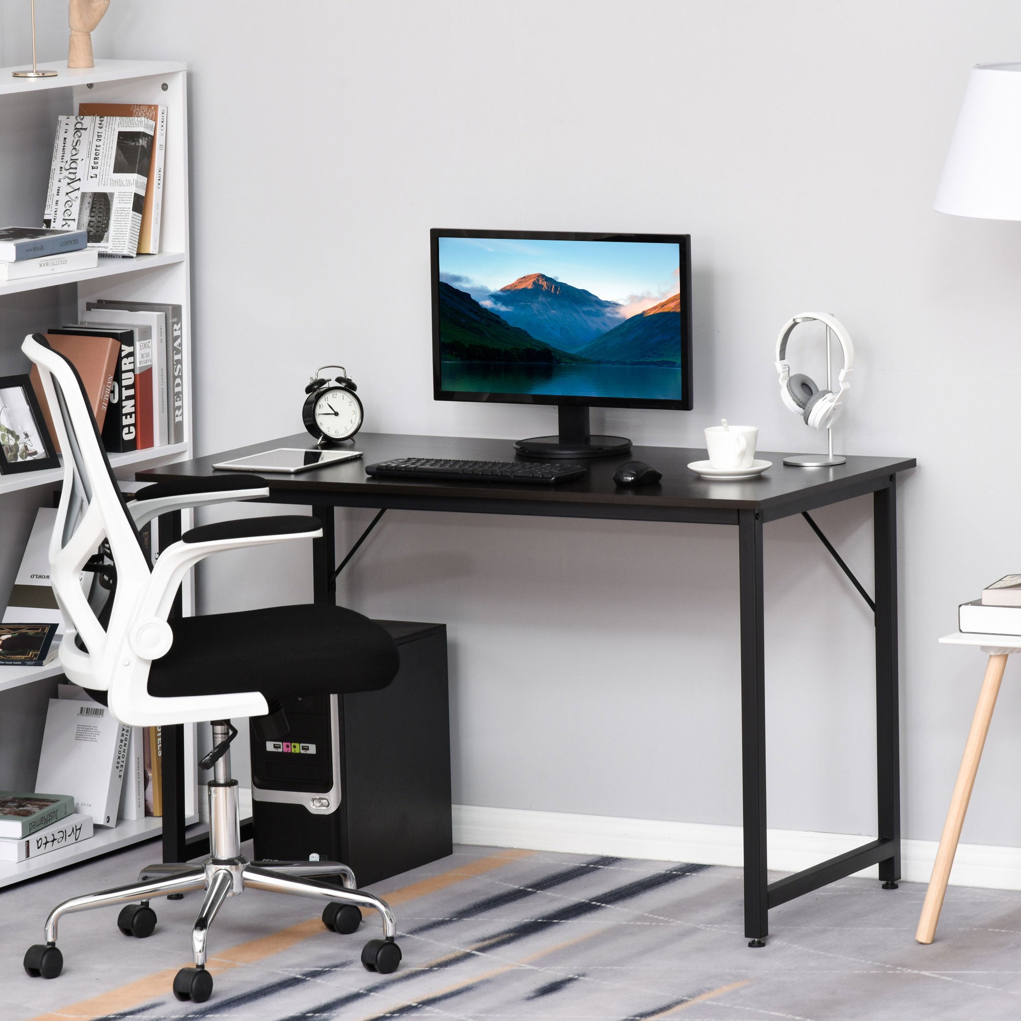 Homcom Mesa De Ordenador 120X60x73 Cm Mdf Y Tubo De Metal Negro , Leroy Merlin