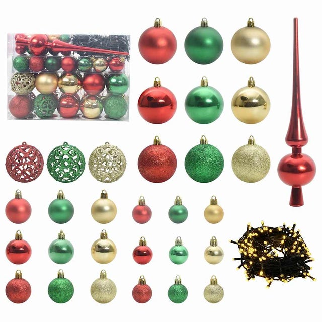 Ensemble de Boules de Noël 61 pcs Multicolore Plastique vidaXL