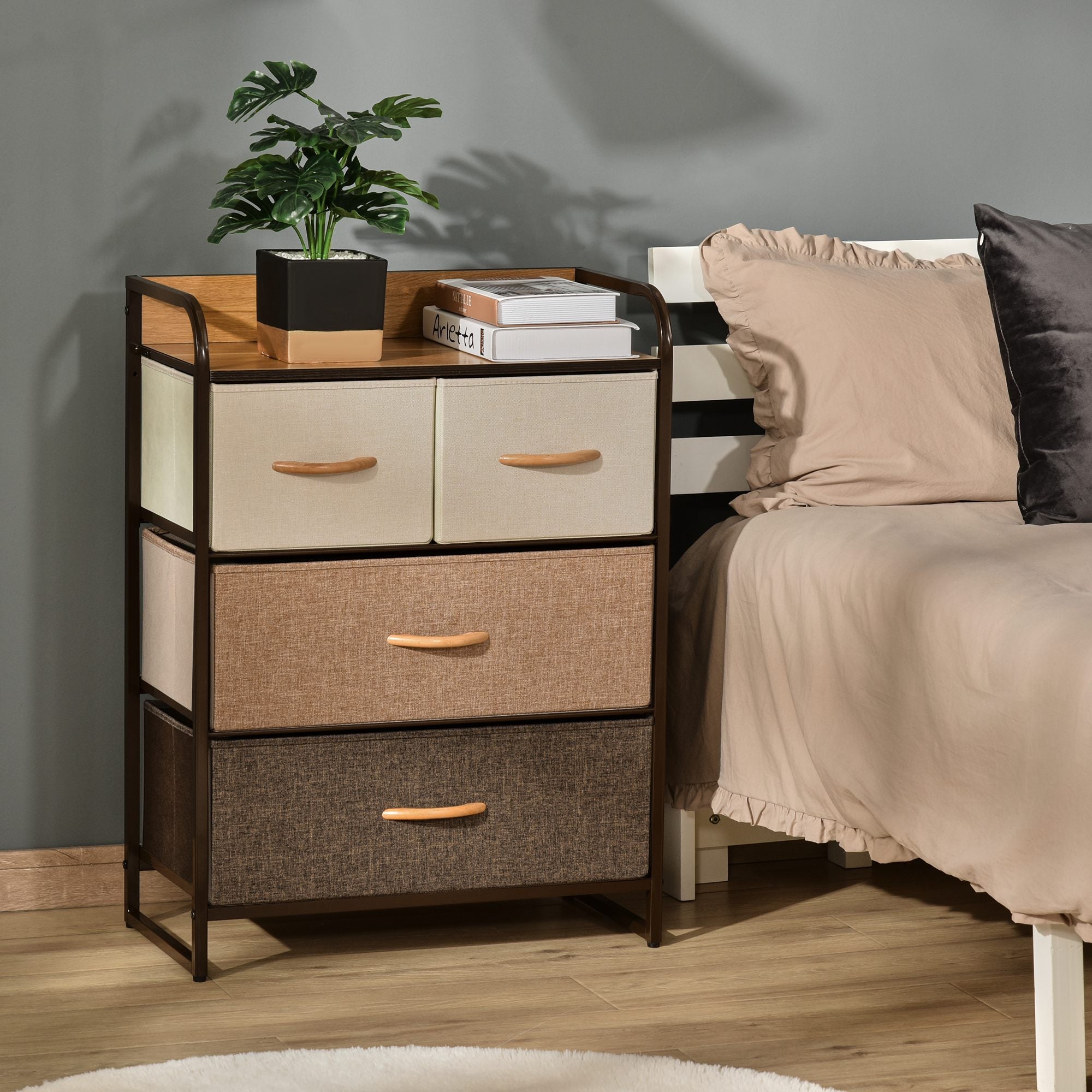 Casiers HOMCOM de rangement : dimensions 58x29x78.5, 4 tiroirs, en MDF ...