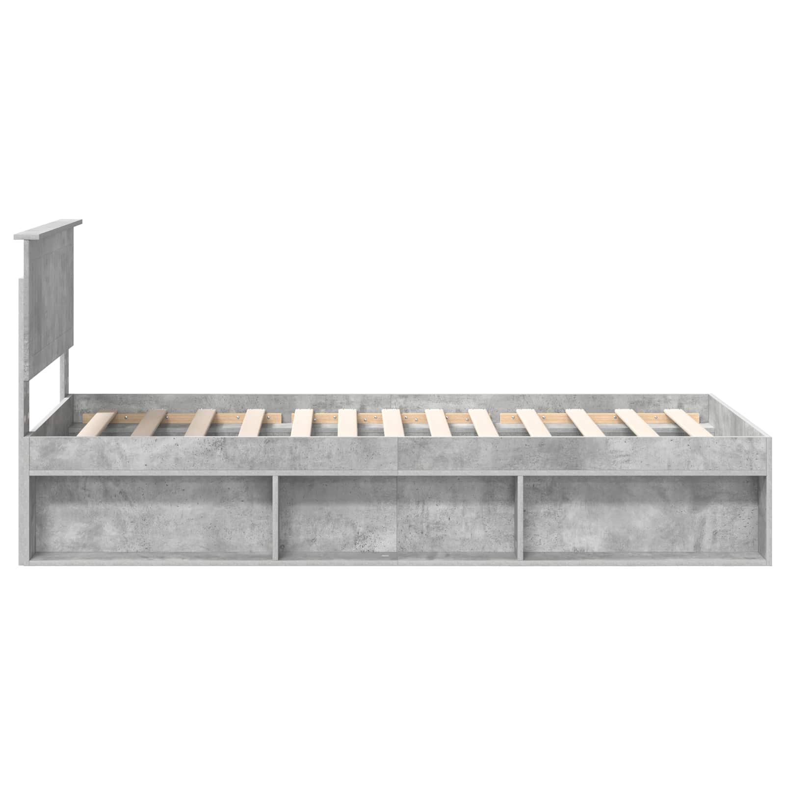Cadre de lit avec tête de lit gris béton 90 x 190 cm pin massif - 8