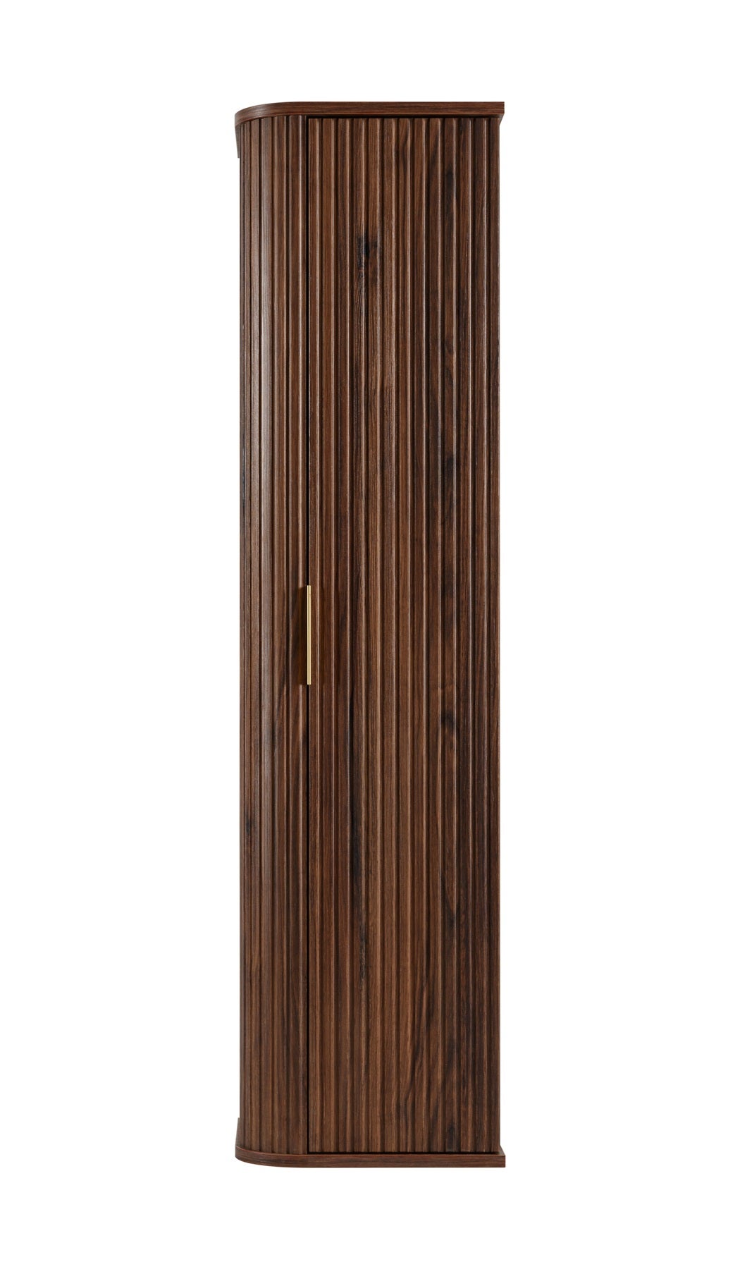 Meuble colonne suspendu de salle de bain GLAMOUR coloris noyer foncé 35 x 139 cm - 4