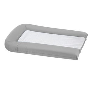 Sauthon Materassino Per Fasciatoio Chic For Kids - Modello Grande 68x84 Cm - Sfoderabile Bianco Con Banda Argento E Viola