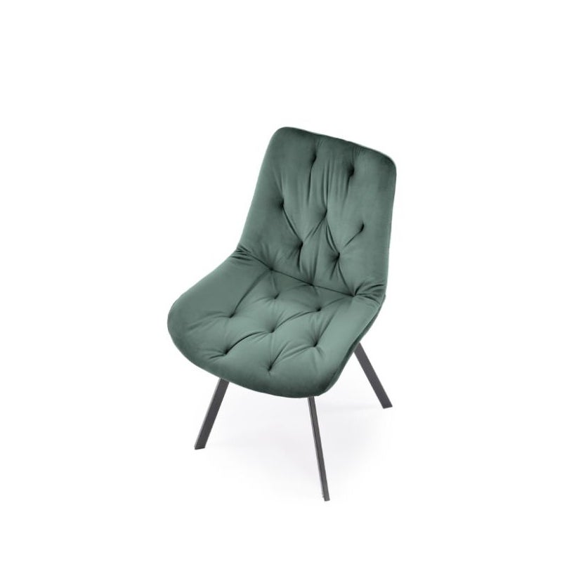 Krzesło tapicerowane K519 VELVET zielone obracane