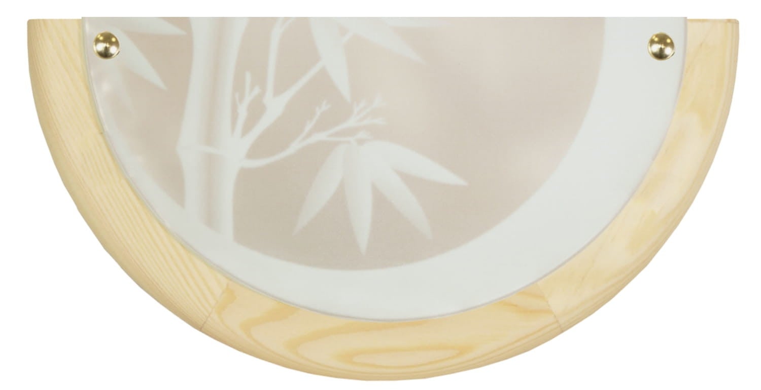 Kinkiet półplafon Bamboo naturalne drewno-biały 1xE27x20W wym: 15 x 30 x 9 cm metal IP20 Candellux
