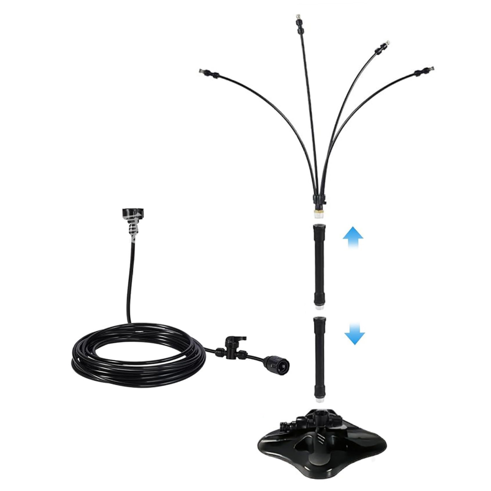 Brumisateurs Debout pour terrasse extérieure avec Hauteur réglable et Ligne d'eau de 26 Pieds,système de brumisation Portable pour Le Refroidissement - 4