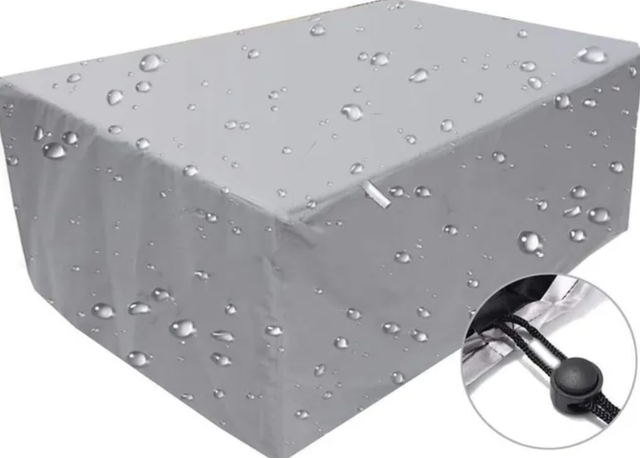 Housse Salon De Jardin Extérieur 110x110x75cm - Bâche Table De Jardin Imperméable Oxford Noire Anti-UV Anti-Vent