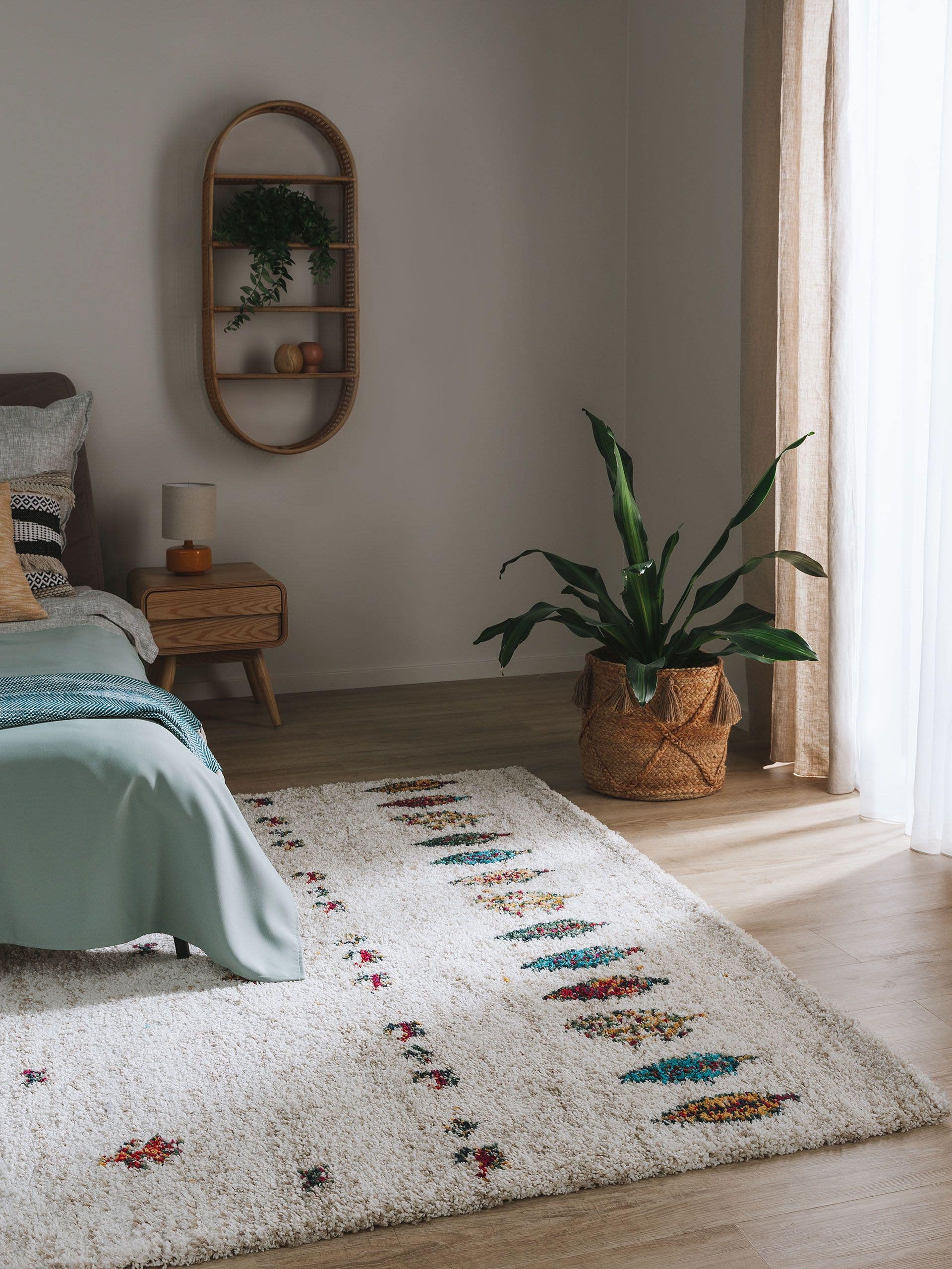 BENUTA - Tapis à poils longs Gobi beige 80x150 cm - 2