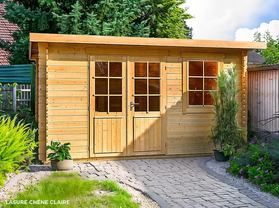Abri de Jardin SANTA FE 10m2 - Epaisseur des murs : 28mm - 380 x 275
