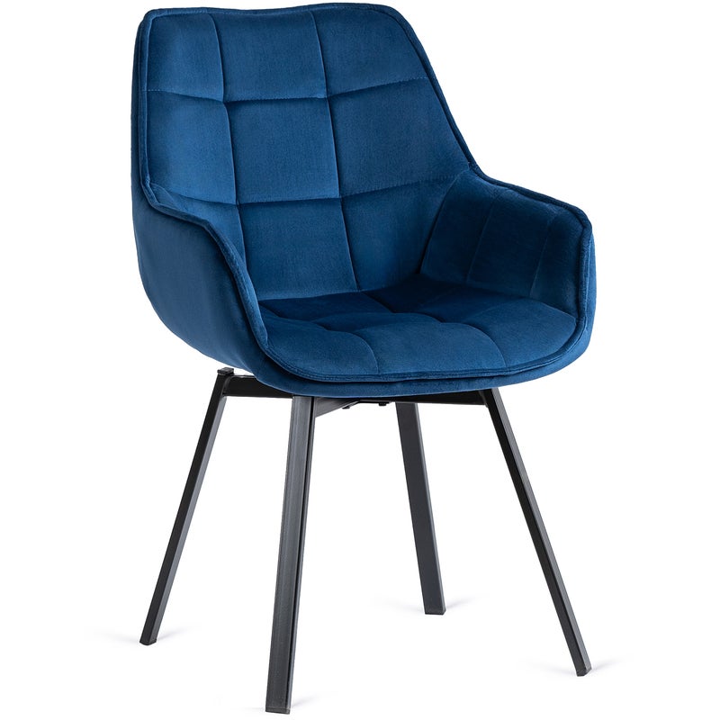 Krzesło Tapicerowane Do Jadalni Kuchni Salonu Obrotowe 360 Granatowe LUNA