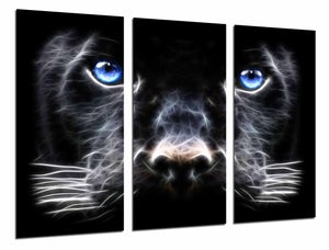 Quadro su tela Leopardo in bianco e nero Pantera Animali Pantera Poster e stampe Immagini di arte della parete per la decorazione domestica Cornice interna 60x85cm (24x33inch