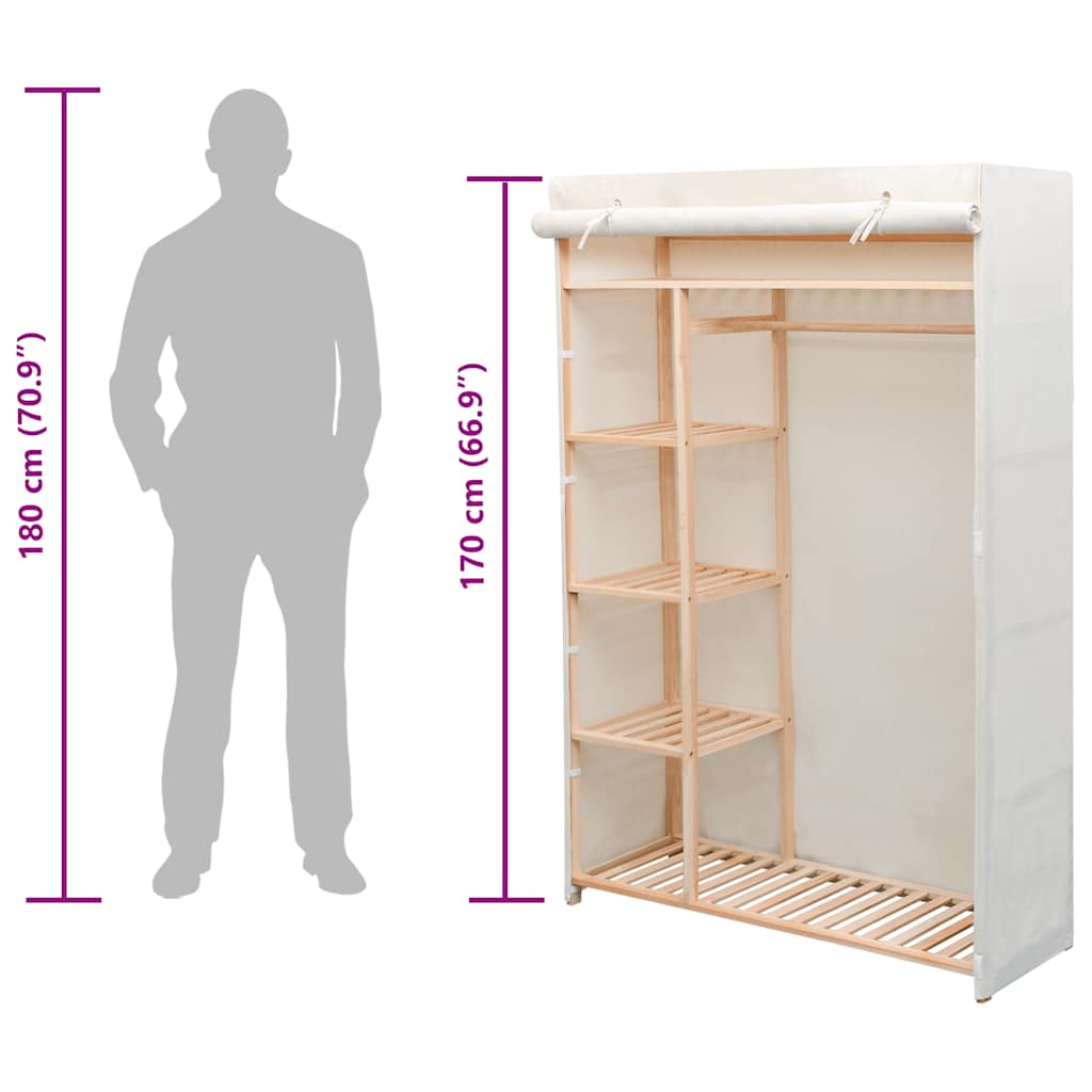vidaXL Garde-robe en tissu et bois de pin 110x40x170 cm - 6