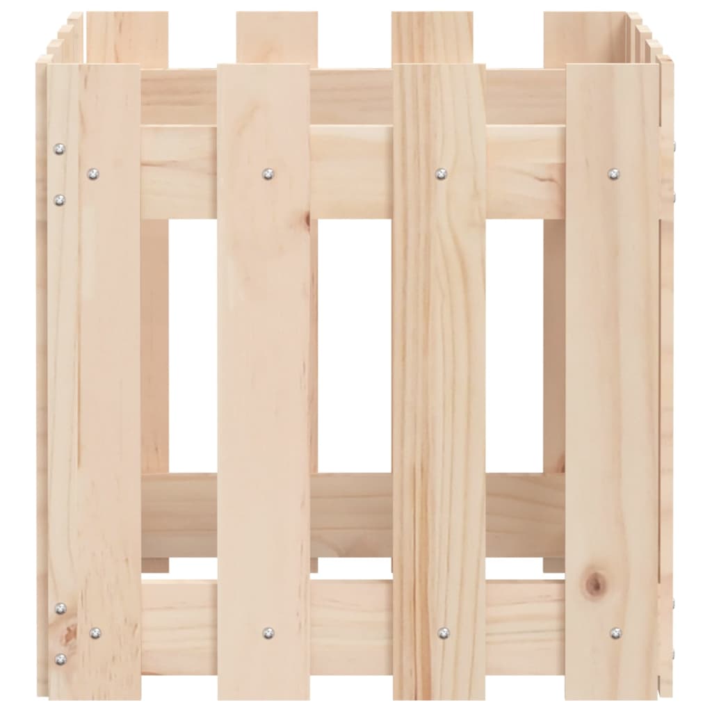 Jardinière | Bac à fleurs | Pot de fleurs avec design de clôture 40x40x40 cm pin massif229765 - 6