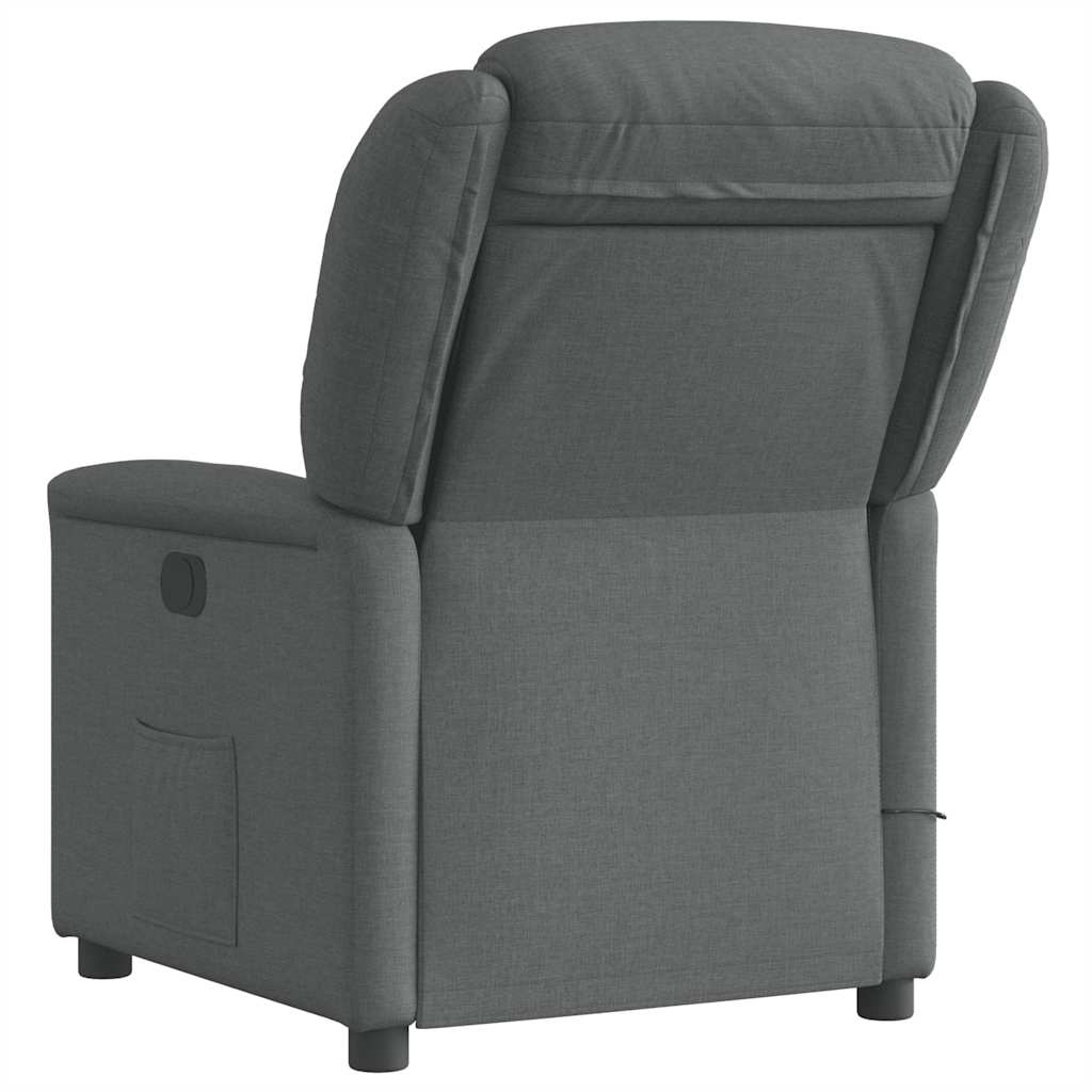 Fauteuil inclinable de massage | Fauteuil de relaxation | Chaise de relaxation électrique gris foncé tissu CFW822804 - 7