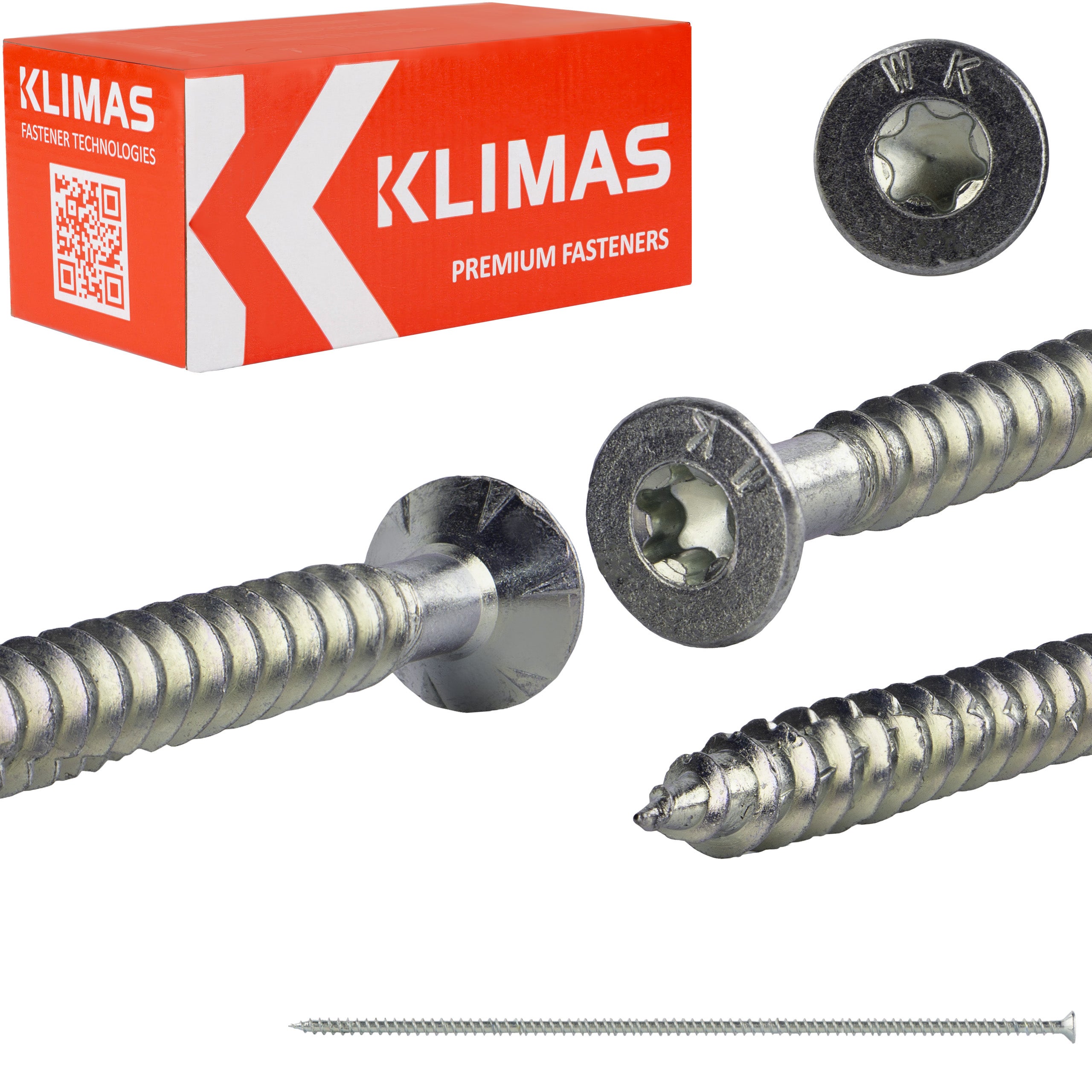 Wkręty do drewna konstrukcyjne Klimas WKFS 10x450 mm z pełnym gwintem 25szt